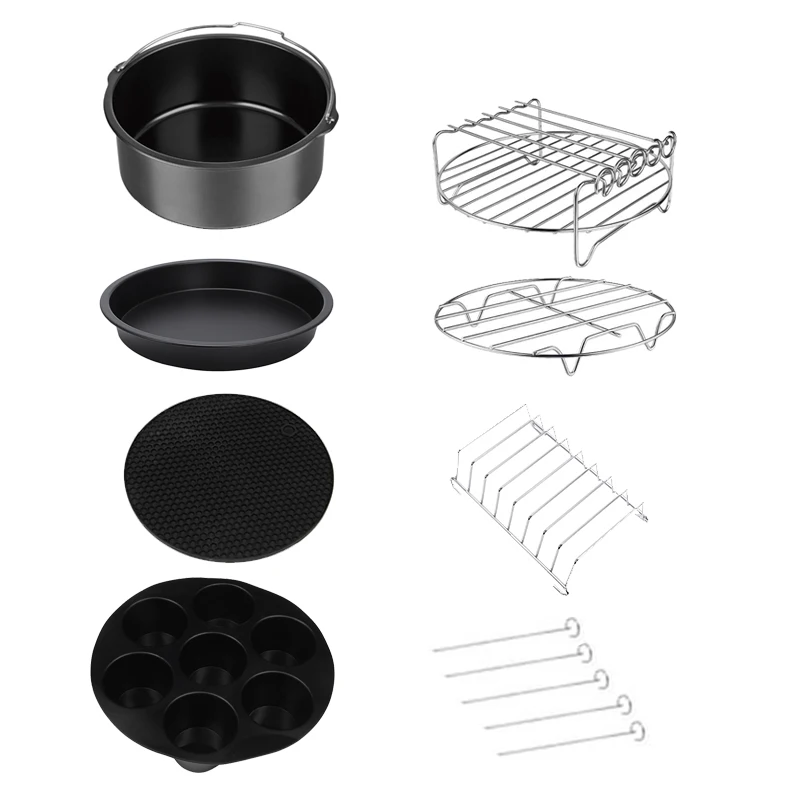 

12Pcs Accessories 9 Inches for Airfryer 5.3-6.8QT Fryer, Baking Basket, Pizza Tray, Kitchen Cooking Tools