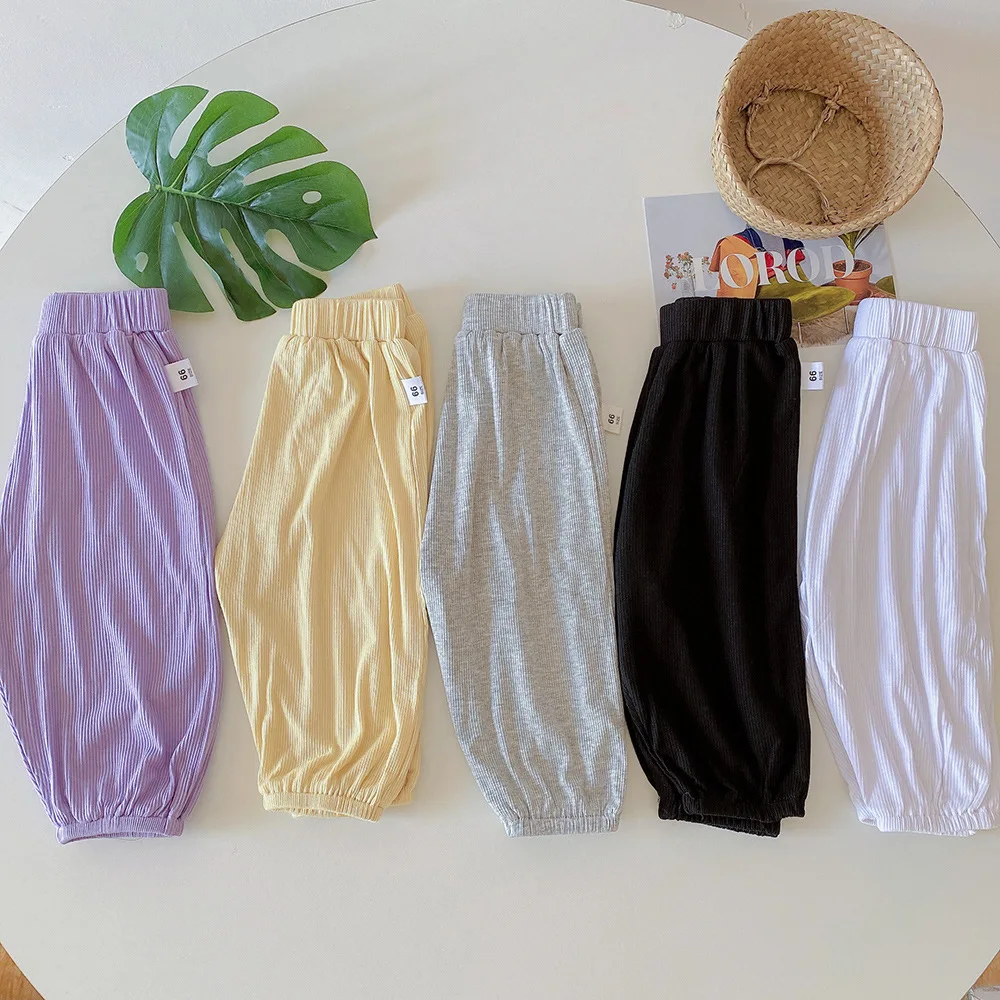Summer Kids Pants Baby Girls Boys Casual Trousers Cotton Spring Loose Anti Mosquito Pants for Toddler 0-3Y baby trousers cotton pants