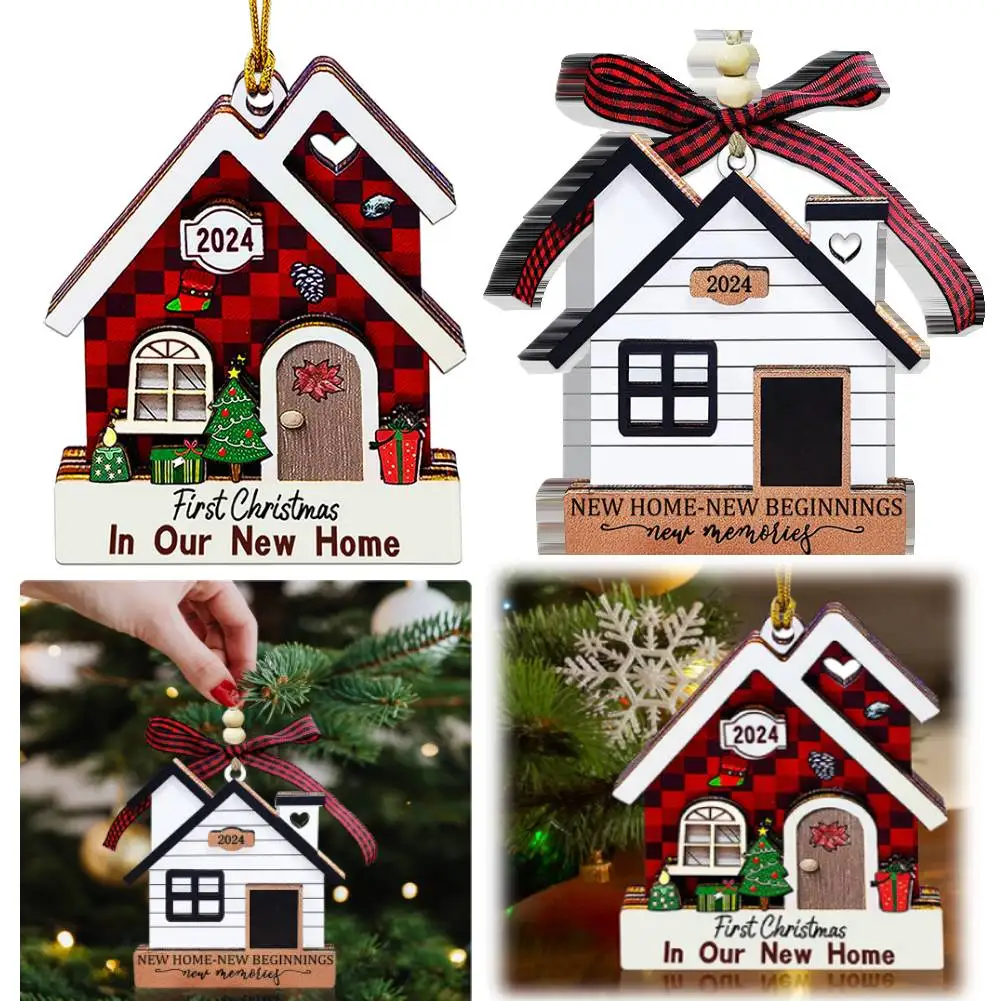 Home Ornament Wooden Housewarming Gift for First Christmas in New Home Perfect for Couples and Families
