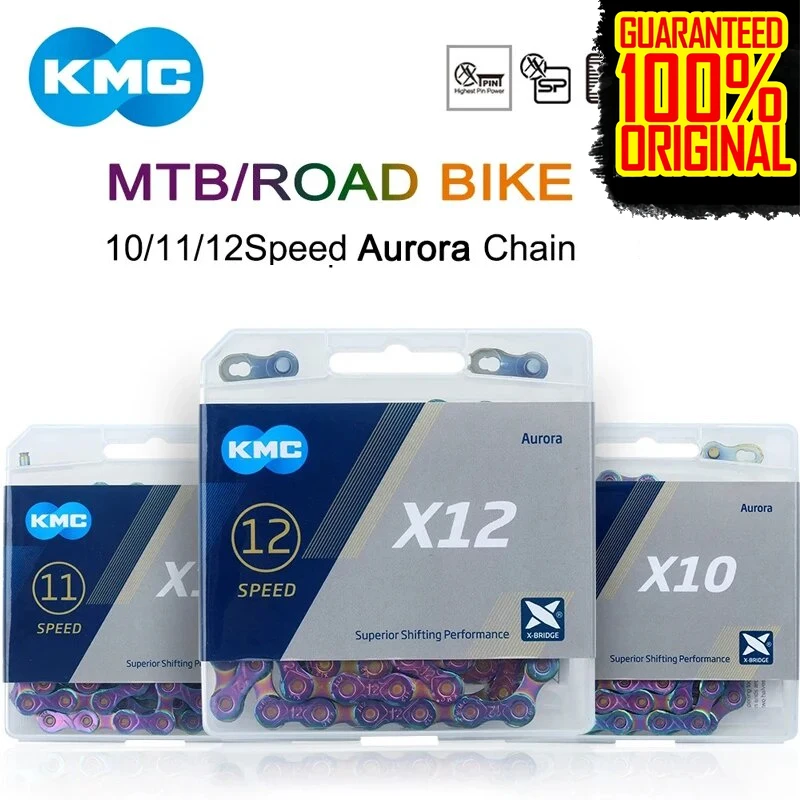 KMC X8 X9 X10 X11 X12 EL SL Road/MTB Bicycle Chain 8v 9v 10v 11v 12v 118L 126L With Quick-Link For SHIMANO SRAM bicycle chain