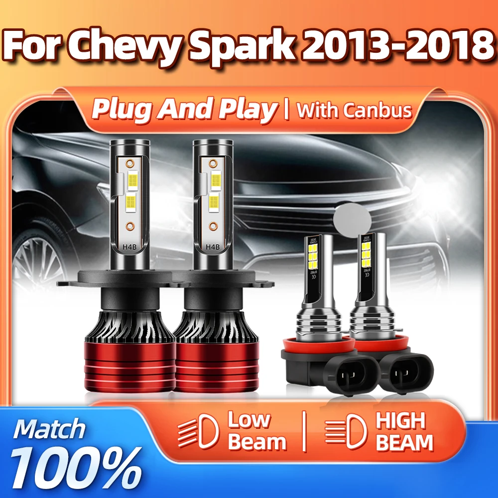 

Canbus Led Headlight Bulbs 40000LM 240W Auto Lights 6000K Plug&Play Fog Lamps For Chevy Spark 2013 2014 2015 2016 2017 2018