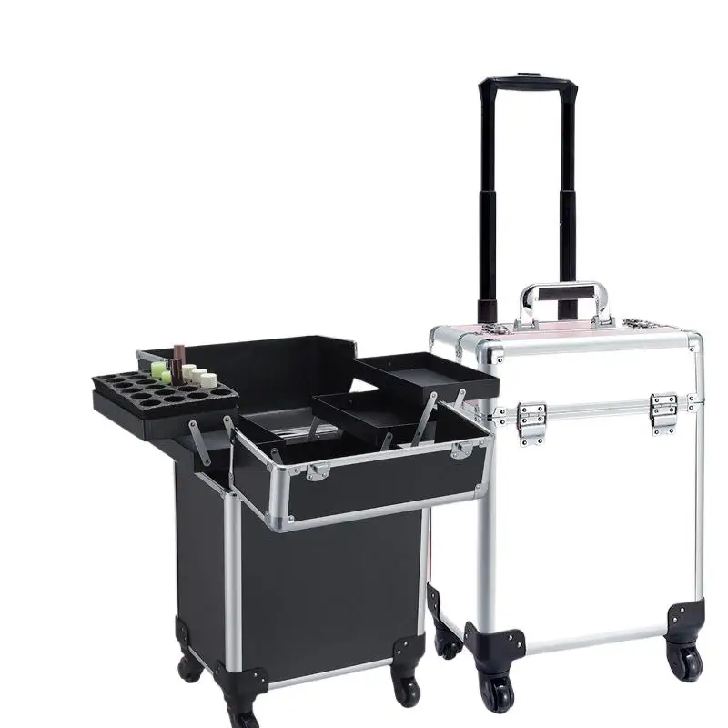 Professional makeup case Pull rod with makeup artist portable large capacity lock 20 inch nail tattoo hair beauty travel cas