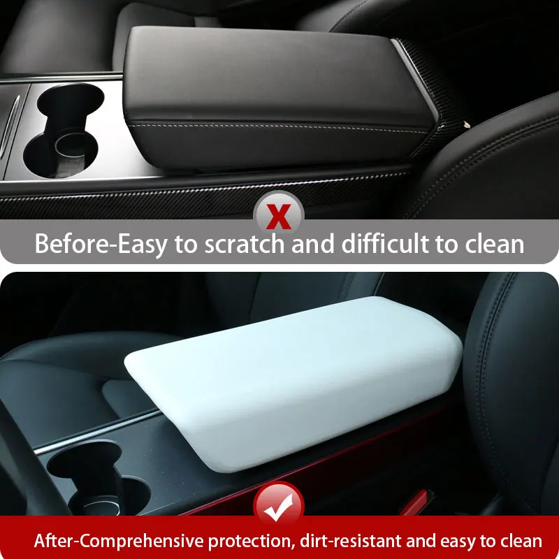 

Armrest Box Protective Cover For Tesla Model 3 Model Y TPE Car Central Control hard silicone Model3 Modely Interior Accessories