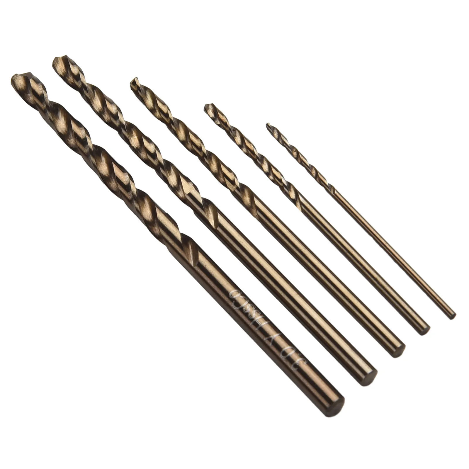 5pcs HSS M35 Cobalt Drill Bit for Stainless Steel Precision Work Auger Type Material with Superior Heat Resistance