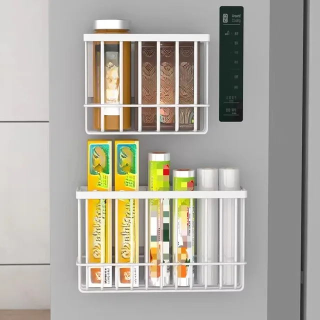 ชั้นวางของแม่เหล็กประหยัดพื้นที่ติดผนังเหล็กคาร์บอนผู้ถือกระดาษผ้าเช็ดตัวในครัวเรือนตะกร้าเก็บห้องครัว Rack 4