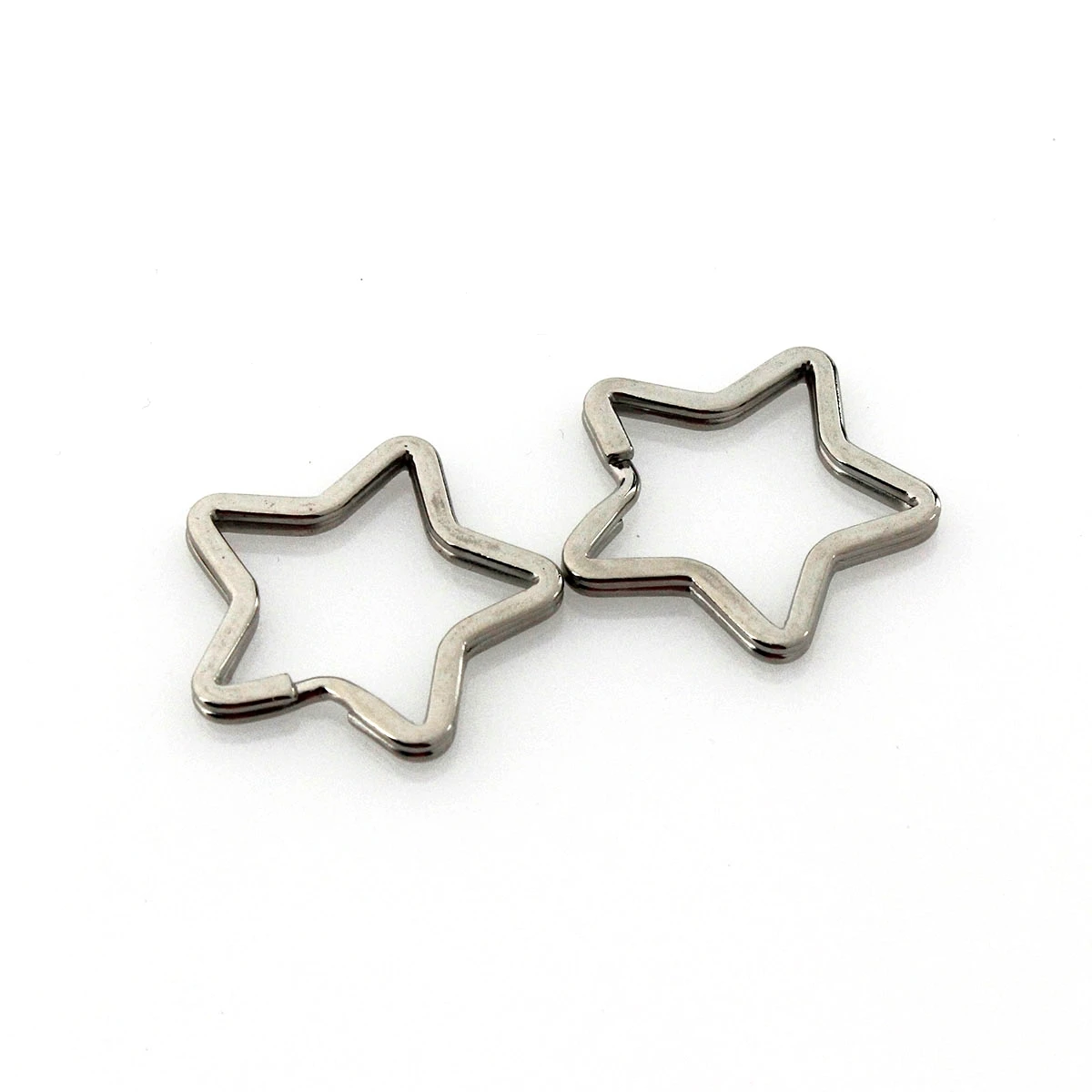 5pcs 금속 패션 스타 모양 분할 반지 더블 루프 Keyring 패션 특별 키 체인 키 홀더 DIY 가죽 공예 하드웨어