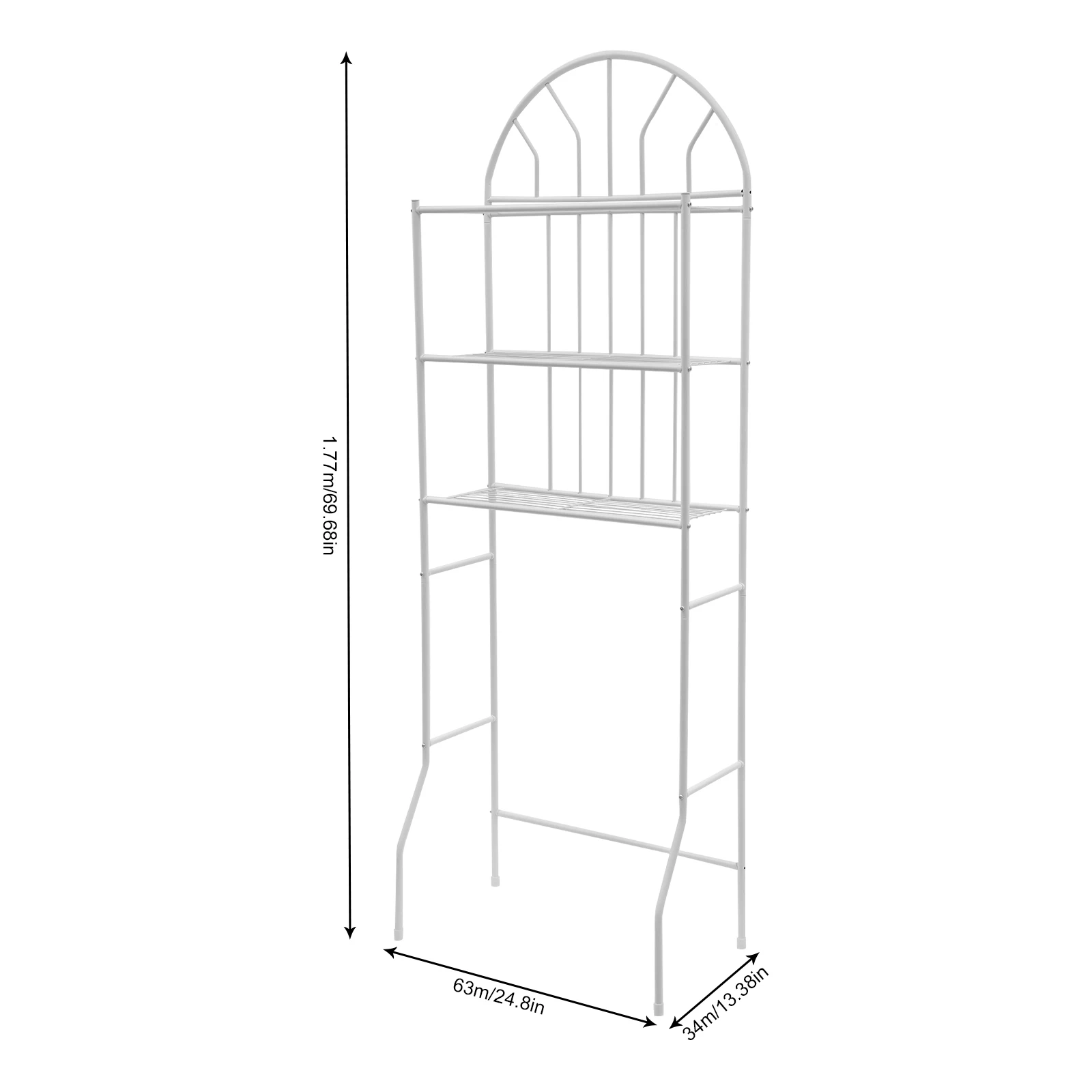 Sturdy Over-the-toilet Storage Rack, 3 Open Platforms, Iron Frame, 55.11 Lbs Weight Capacity, Perfect for Organizing Bathroom It 6