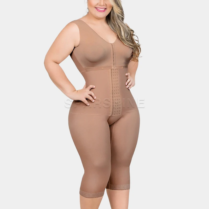 Women Body Shaper Postpartum Full Body Shaper Removable Bra With Snap Closure Shapewear Post Liposuction Fajas Colombianas