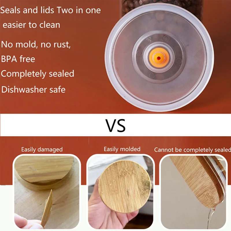 Vacuum Lids for Wide Mouth Mason Jars and D100mm Jars Reusable Vacuum Sealing Lids BPA -Free Food Vacuum Lid 4