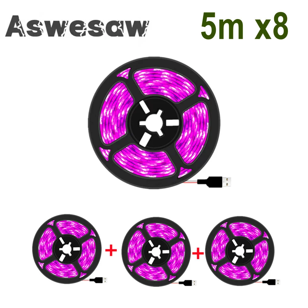 Led Grow Light Spettro Completo 5V Usb Grow Light Strip 2835 Led Phyto Lamps Per Piante Serra Coltivazione Idroponica 40M