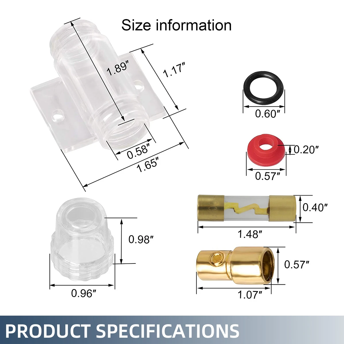 Auto Car Fuse Holder Block 30A/60A/100A AGU Fuse Holder Audio In Line AMP Amplifier Gold Plated