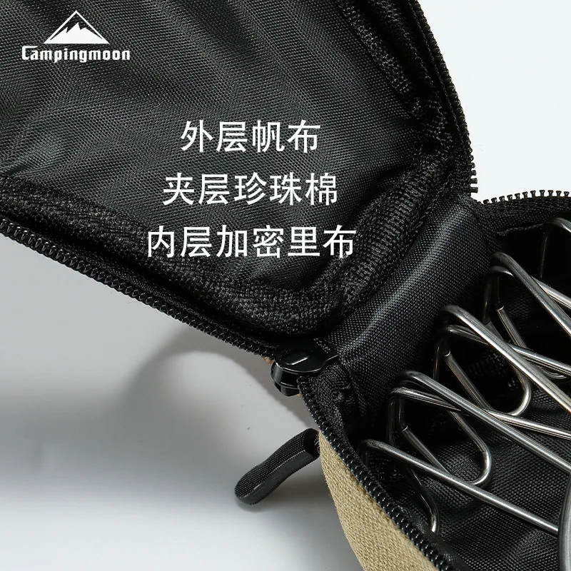 Camping storage bag CAMPINGMOON S220-BB Camping Outdoor Camping Handbag Thickened Cotton Canvas Snow Cup Snow Bowl Storage Bag