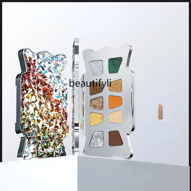 

yj Candy Color Eye Shadow Plate Earth Color Long Lasting Smear-Proof Makeup