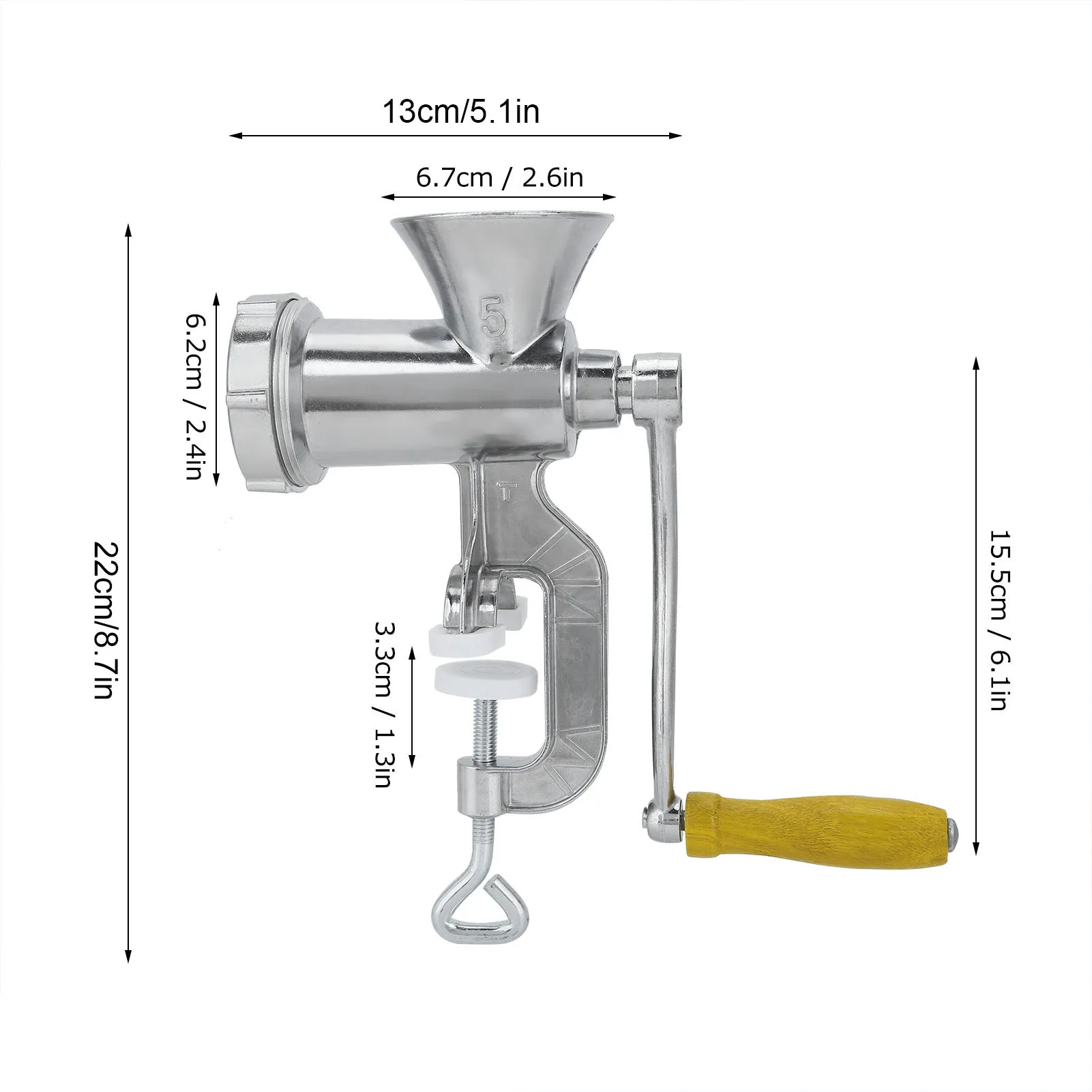 Manual Meat Grinder Silver Aluminum Alloy Powerful Home Sausage Kitchen Appliances Vegetable Chopper Pepper Supplies Mincer 2