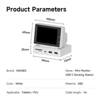 Hagibis 3.5inch IPS Mini Screen AIDA64 Mini PC CPU RAM HDD Data Monitor Display Sub Screen with USB C Hub for Laptop PC MacBook 6