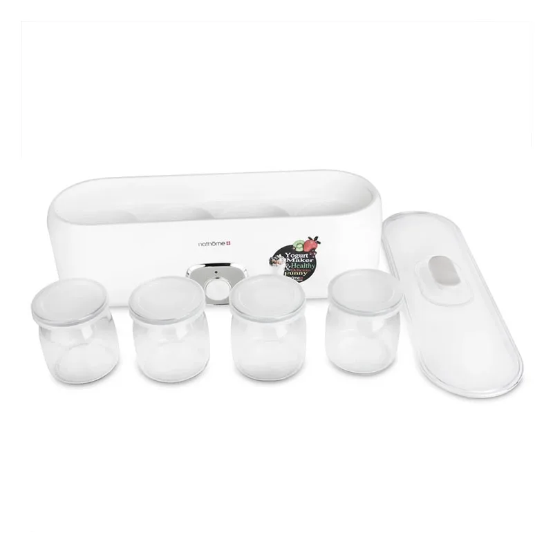 Electric Yogurt Maker With 4 Glass Cups Automatic Leben Yoghurt Rice Wine Machine Buttermilk Sour Cream Natto Fermenter 220V 4