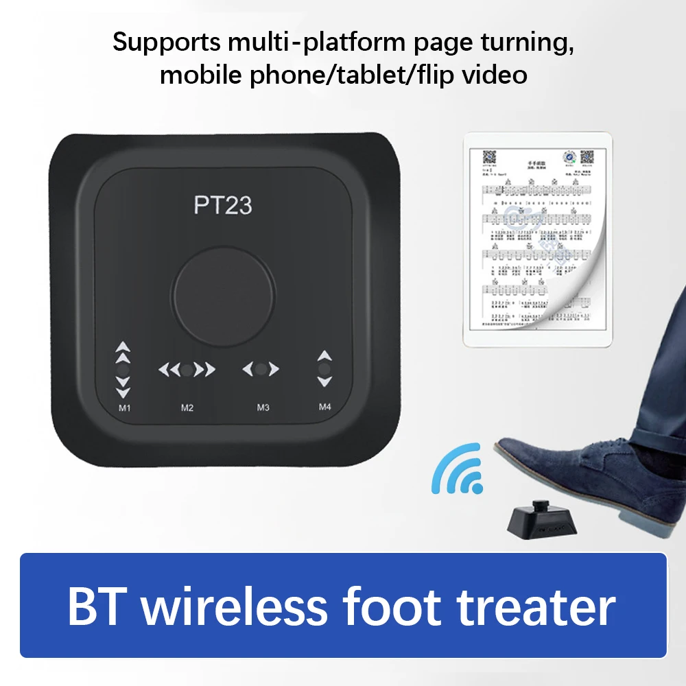 

Портативный беспроводной Page Turner педаль музыкальная страница Turner BT перезаряжаемый Мультимедийный пульт дистанционного управления устройства для планшеты и смартфоны