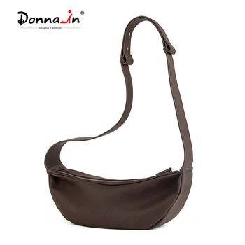 Borsa a tracolla Hobo in pelle di mucca primo strato Donna-in Borsa a tracolla a tracolla in vera pelle di vitello per donna Borsa a tracolla casual a pieno fiore