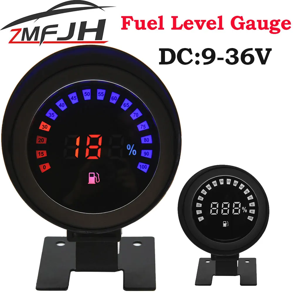 1K-10Komh Tankanzeige Digital Auto auto Kraftstoff Level Meter mit Rot Blau  LED Öl Tank Ebene Anzeige für Auto boot Kraftstoff Meter - AliExpress