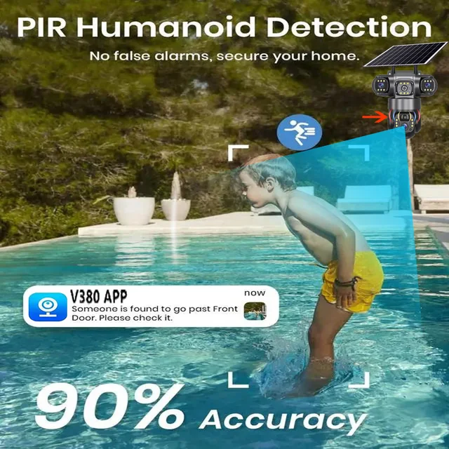 Solar Camera 4G Sim Outdoor 3 Lens 3 Screen 10X Zoom PIR Human Detect Cameras Waterproof Night Vision CCTV Security Protection 3