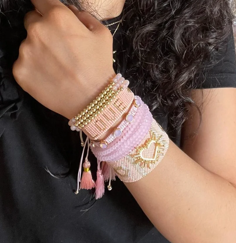 handmade adjustable Miyuki bracelet set for women  , unique bead woven bracelet set