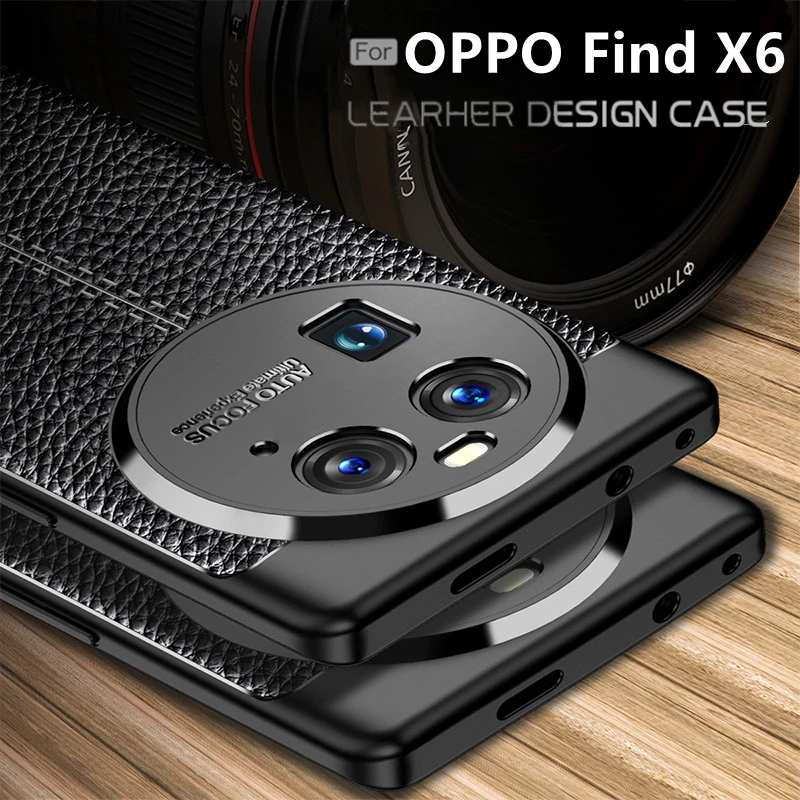 Per Oppo Find X6 Custodia Cover Oppo Find X6 Pro Capas Paraurti Posteriore Antiurto Armatura Morbida Tpu Leather Fundas Oppo Find X6 Cover