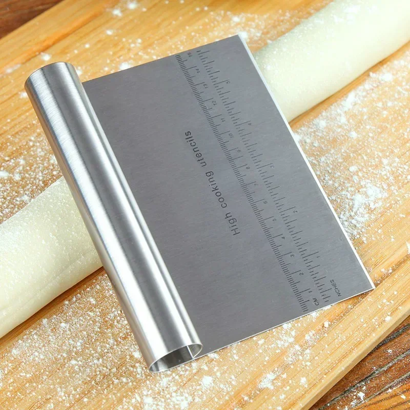 Stainless Steel Pastry Spatulas Cutter With Scale Pizza Dough Scraper Fondant Cake Decoration Tools Baking Kitchen Accessories 3