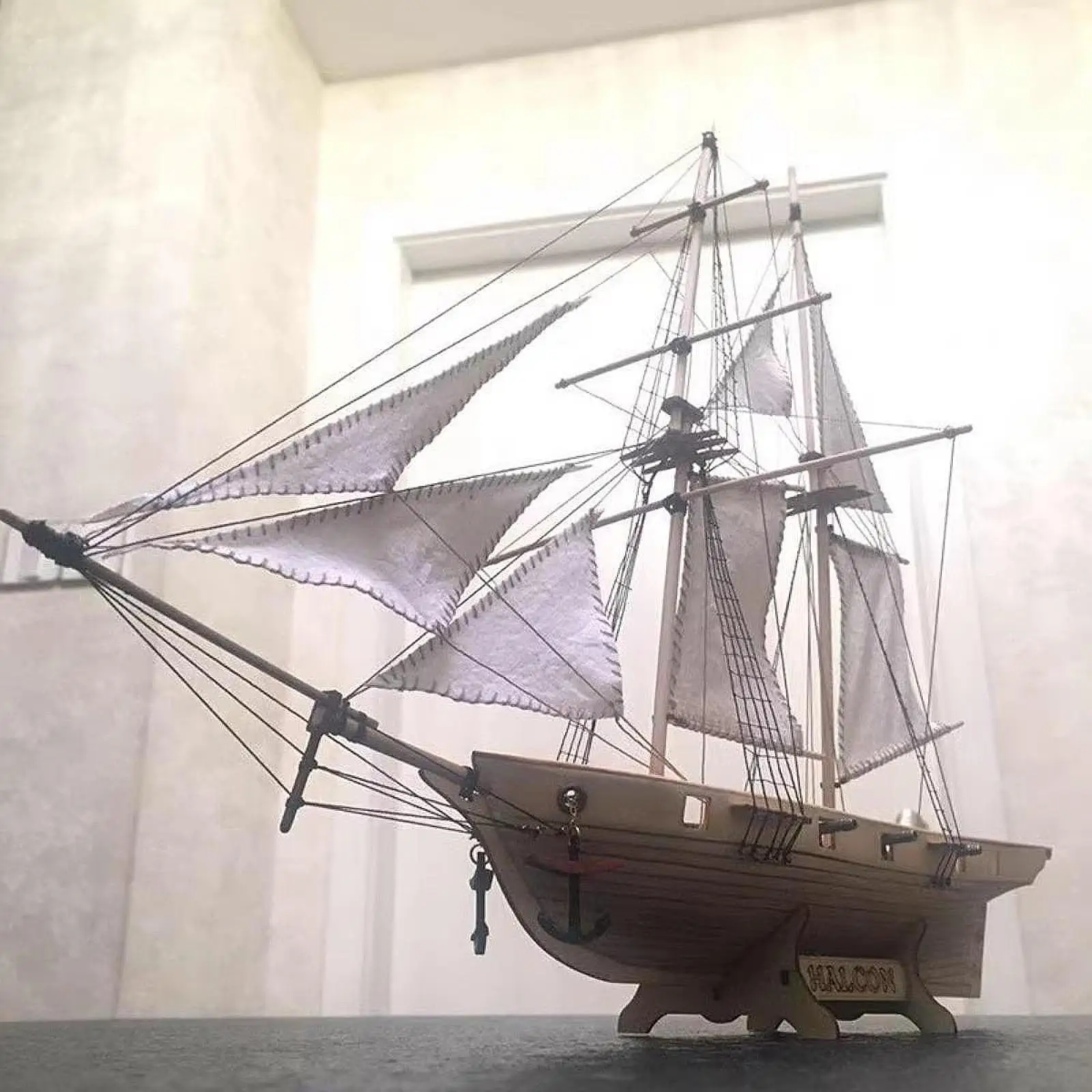 Mini Sailboat Model Wooden Miniature Sailing Boat DIY Model Decorative Mini Sailboat Model Wooden Miniature Sailing Boat DIY Model Decorative