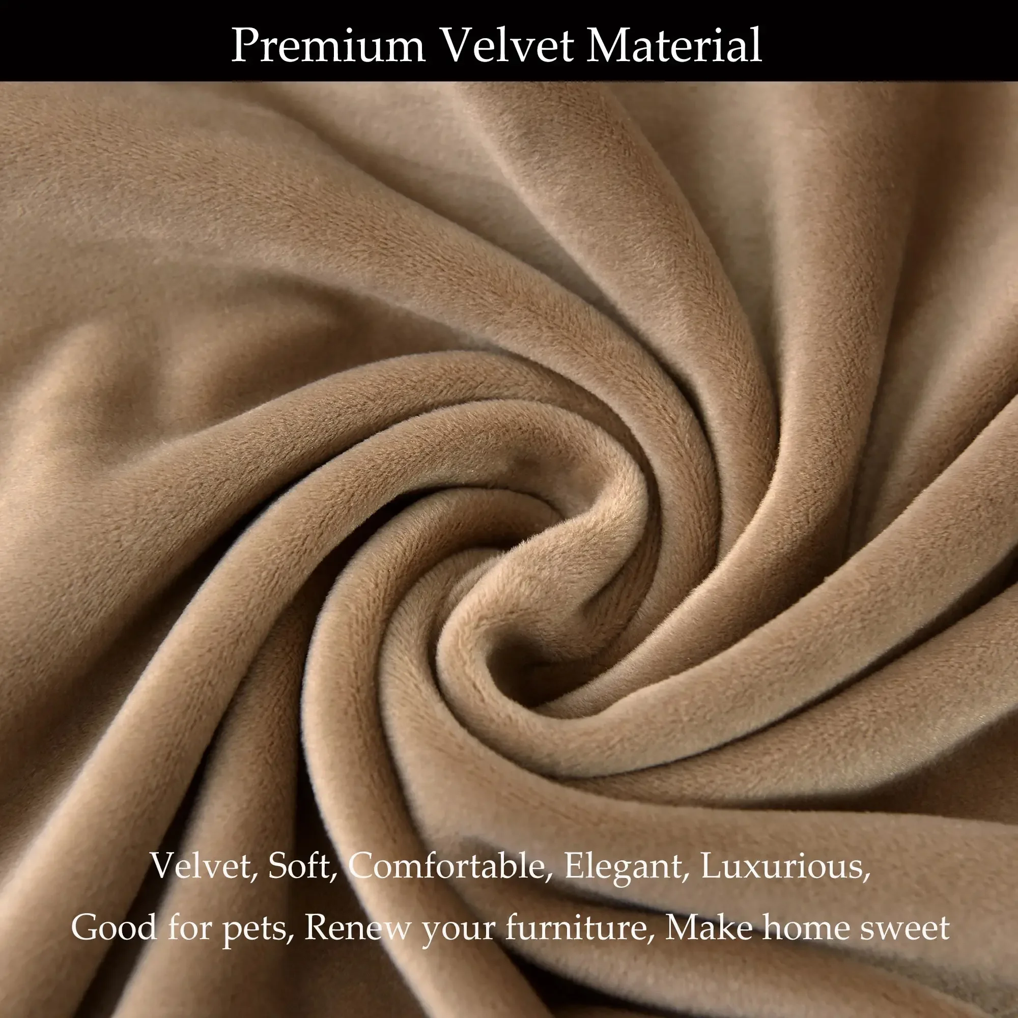 20 Solid Colors Thick Velvet Sofa Seat Covers Plush Sofa Cushion Covers Elastic Slipcover All-inclusive Couch Cover Dining Room 5