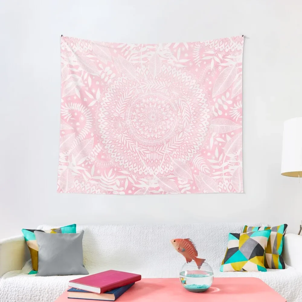 

Medallion Pattern in Blush Pink Tapestry Room Decor Cute Wallpaper Bedroom Tapestry