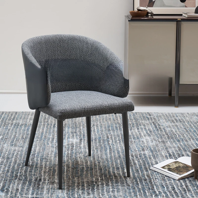 

Dining chair/armrest/minimalist/cotton linen +PU leather/