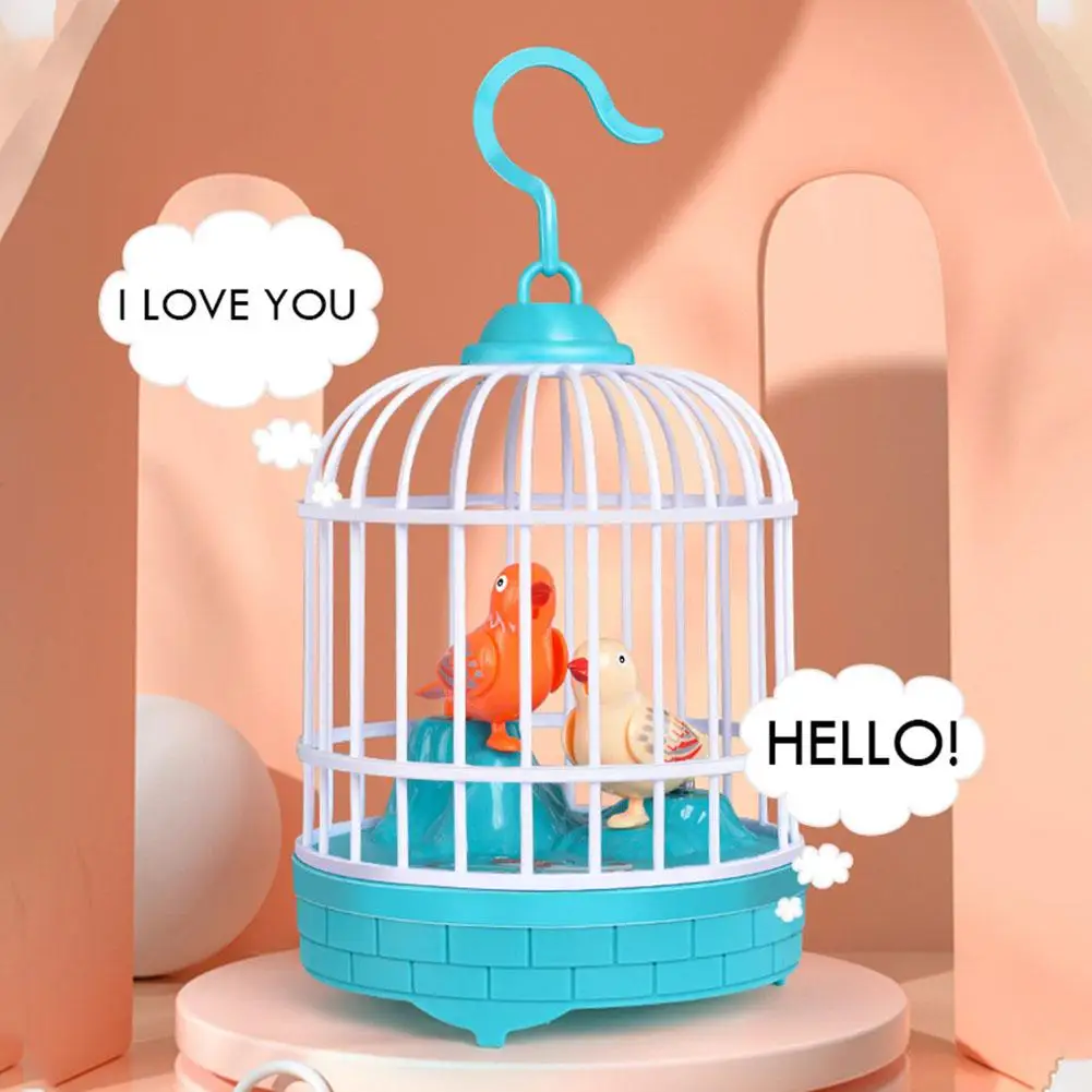 Children Electronic Simulation Bird Cage Toy With Sound Inductive Sound Voice Control Bird Cage Birdcage Voice Parrot Cage Toys 6
