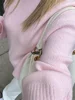 Tossy Pink Knitwear Sweater Pullover For Women Long Sleeve Fashion Loose Patchwork Cute Y2k Top Female Knit Elegant Pullover New 4