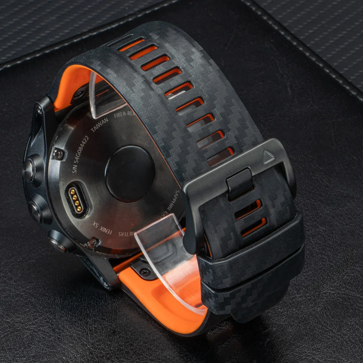 Silicone Carbon Fiber Quick Release Watch Band Loop Strap Replacement