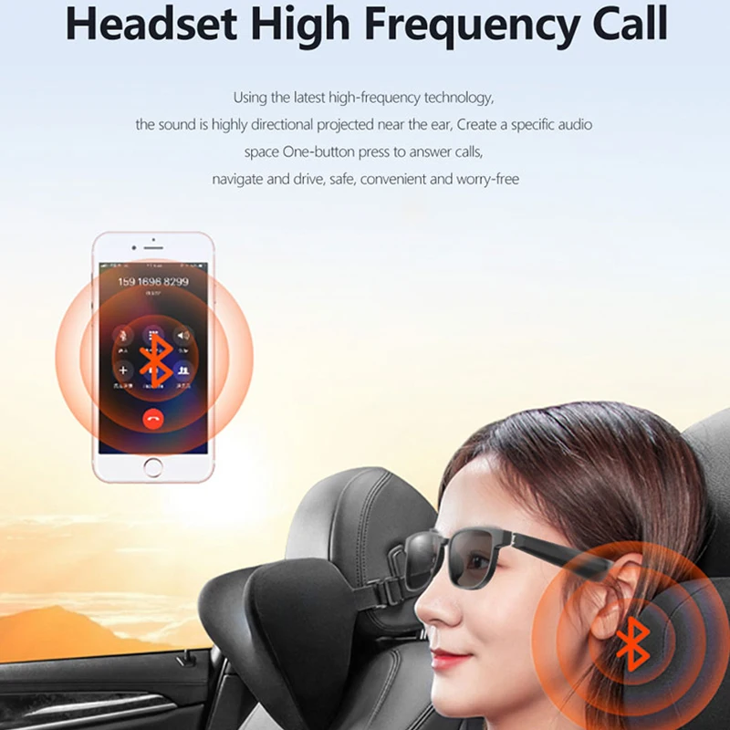 New Smart Glasses Wireless Earphones Bluetooth 5.1 Sunglasses Outdoor Drive Sport Hands-Free Calling Music Anti-Blue Eyeglasses