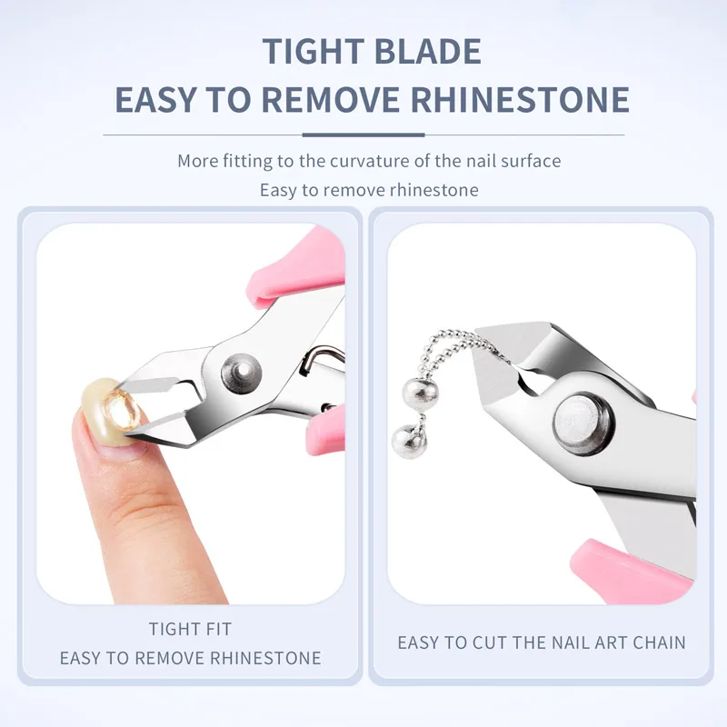 1pc New Flat Nose Nail Gems Removal Pliers Metal Chain Cutting Zircon Jewelry High Force Cutter Small Clipper for Remove Diamond 2