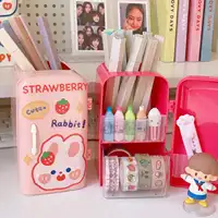 INS Style Pen Holder Creative Refrigerator Cute Large Capacity Desktop Storage Holder Fashion Sweet Multifunctional Pen Holder 2