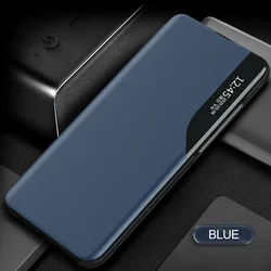 Enhanced Smart View Flip Phone Case - Stylish and Protective Book Cover s Coque Capa for Honor 90 Smart (Blue)