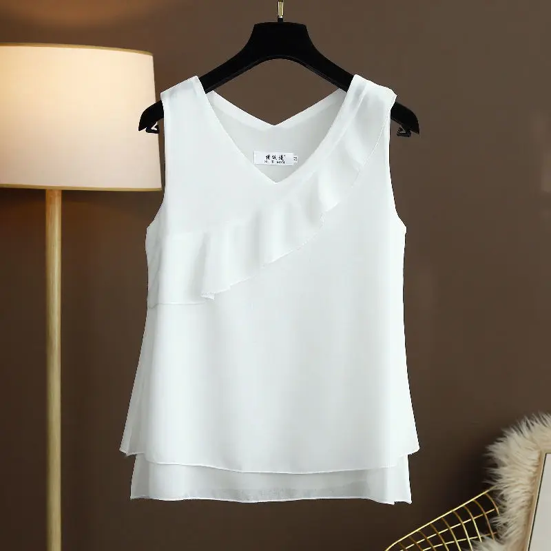 white chiffon tank blouse