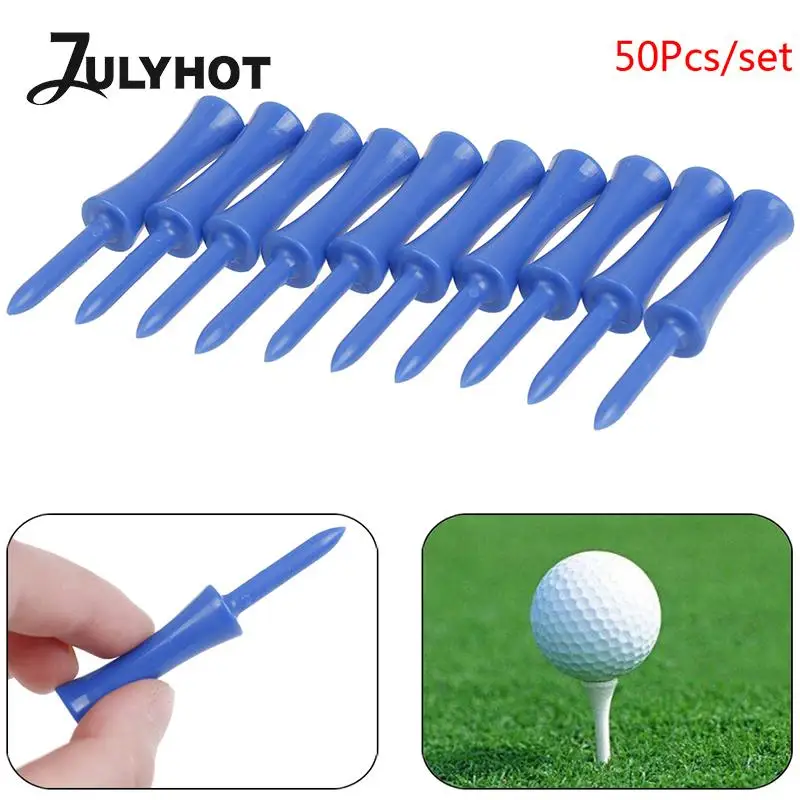 

50Pcs/set Activing Blue Color Plastic Golf Tees 83mm Durable Rubber Cushion Top Golf Tee 68mm