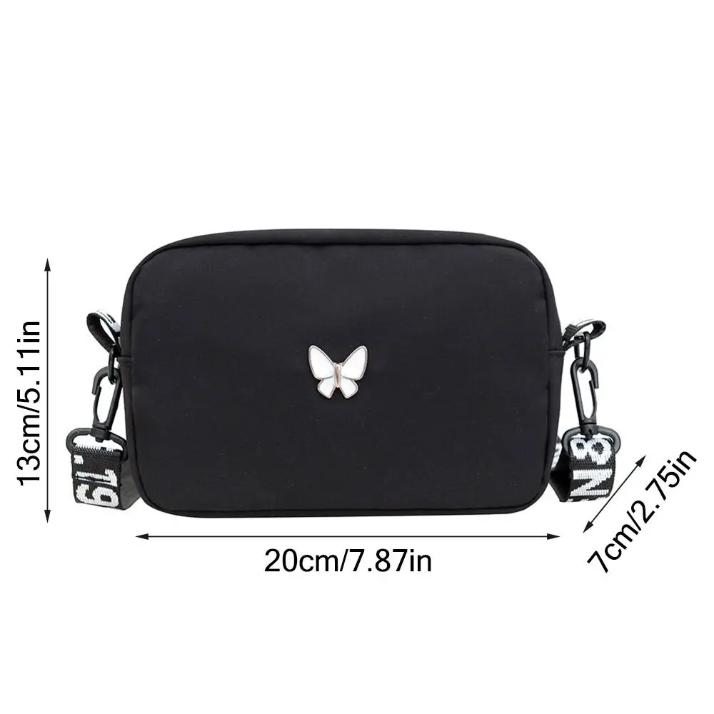Black&white Shoulder Bag shoulder bag Durable Butterly Nylon Crossbody Bag Wide Belt Casual Mini Sqaure
