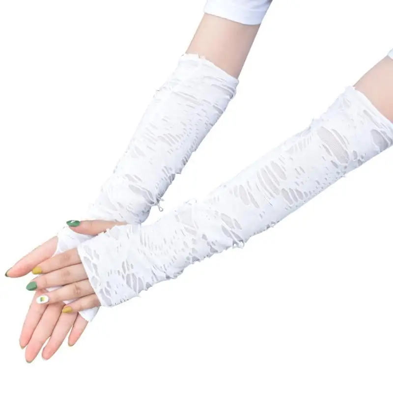 Halloween Gloves Halloween Gloves Fashion cosplay Beggars Black Ripped Gloves Punk fingerless gloves