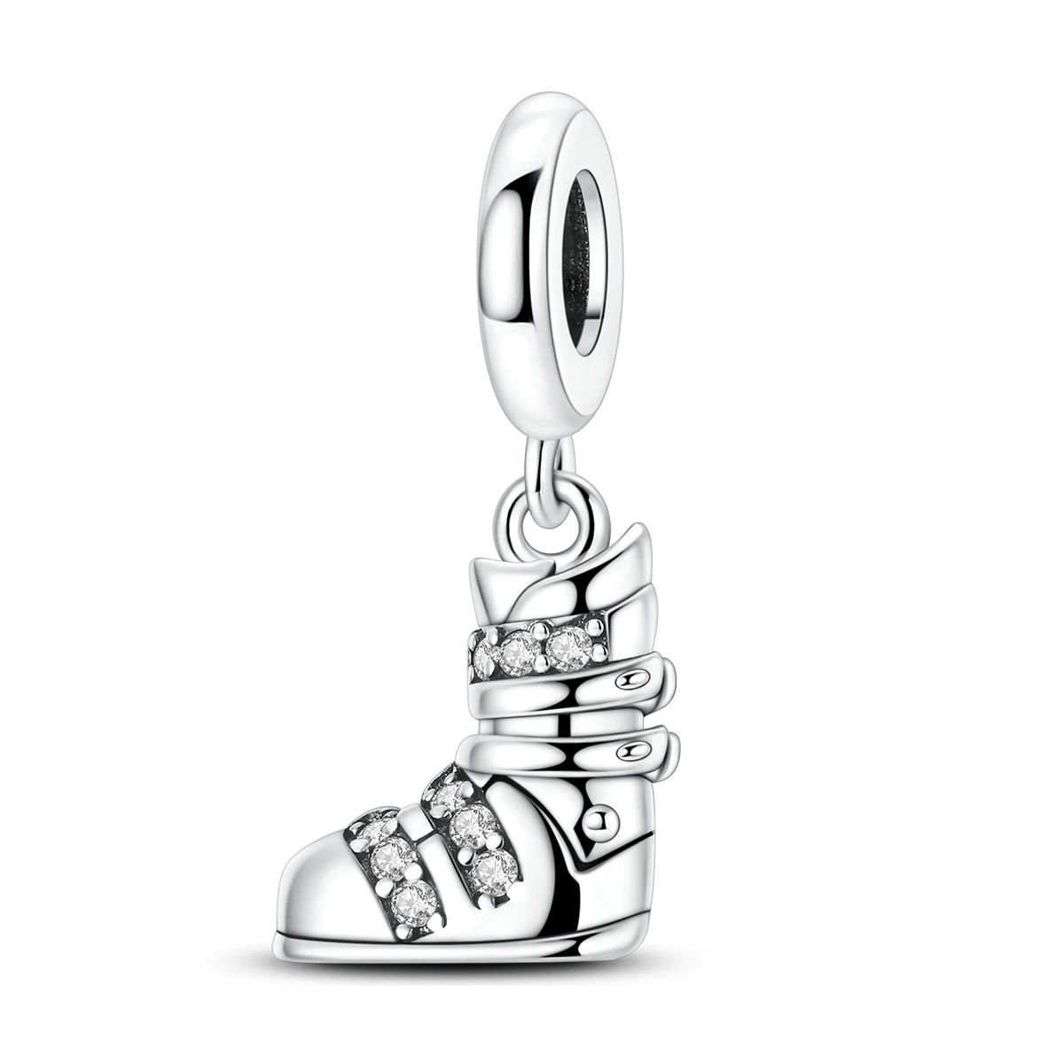 Silver Plated Sport Love Skate Shoe Dangle Charm Pendant