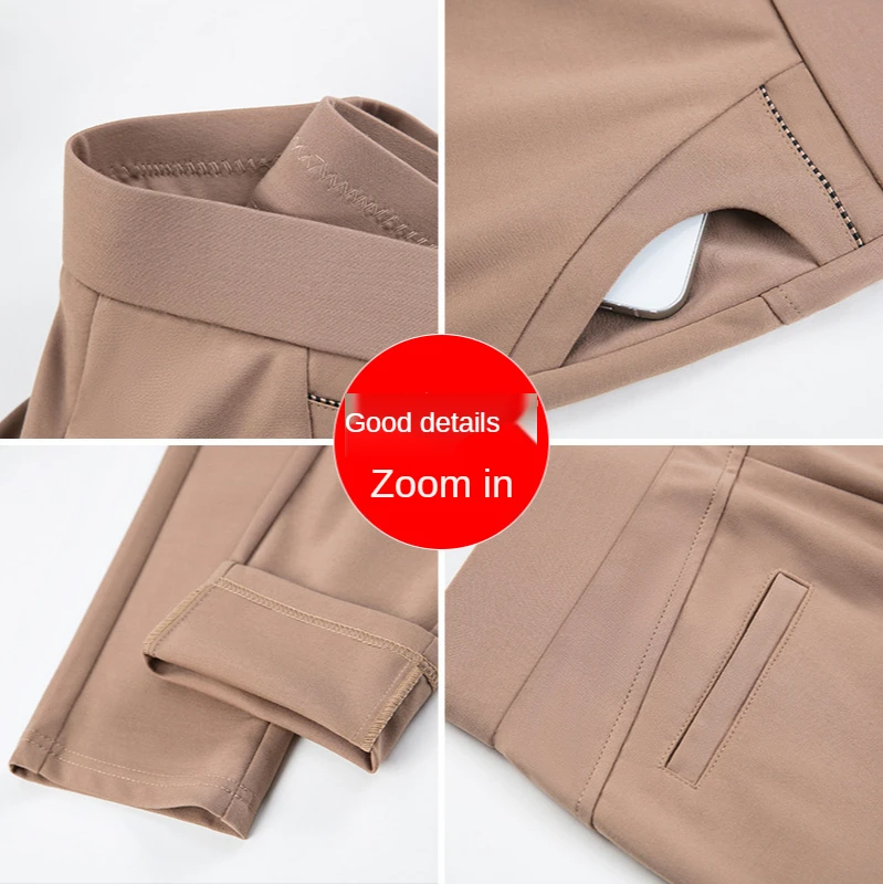 Autumn New Straight Leg Pants Ladies High Waist Casual Pants Super Large Size High Stretch Knitted Women's Trousers Trousers