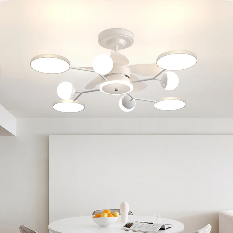 Ceiling Fan With Light for living room Dining room Loft Remote Control Decorative Home Fan With Lights 220V 110V
