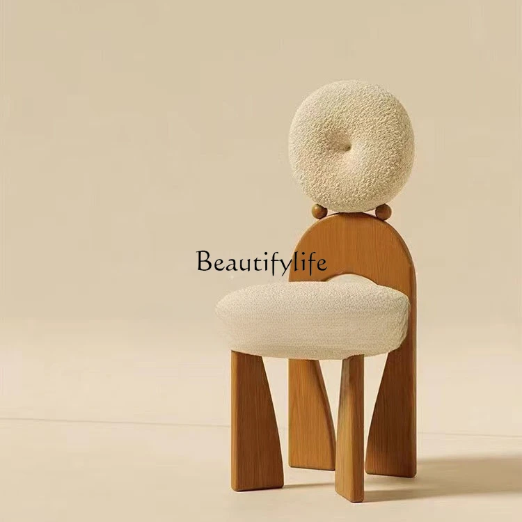 

Simple Retro Berber Fleece Design High Backrest Shaped Bedroom Make-up Chair