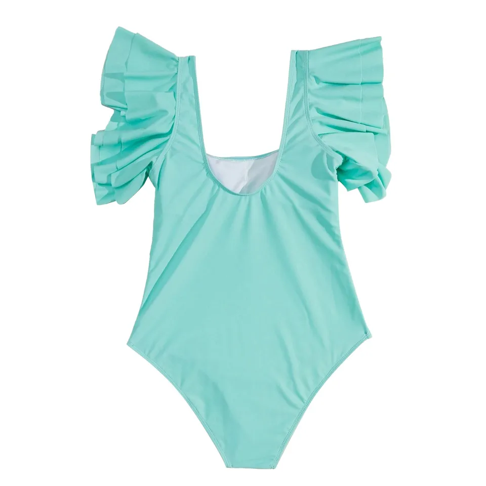 Elegant One-Piece Ruffle Swimsuit for Women
