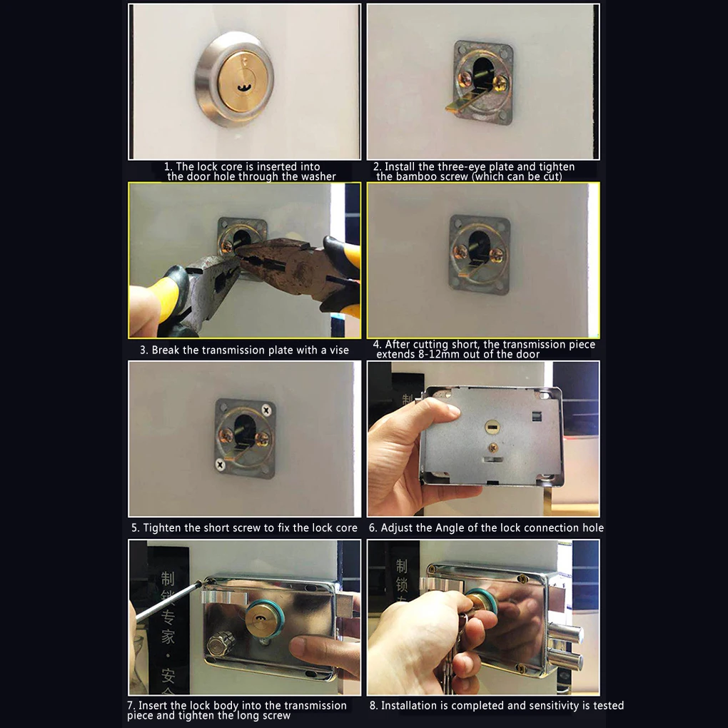 Smooth Lock Antique Household Front Door House Padlocks Locking Accessories Universal Heavy-Duty Gear With Key