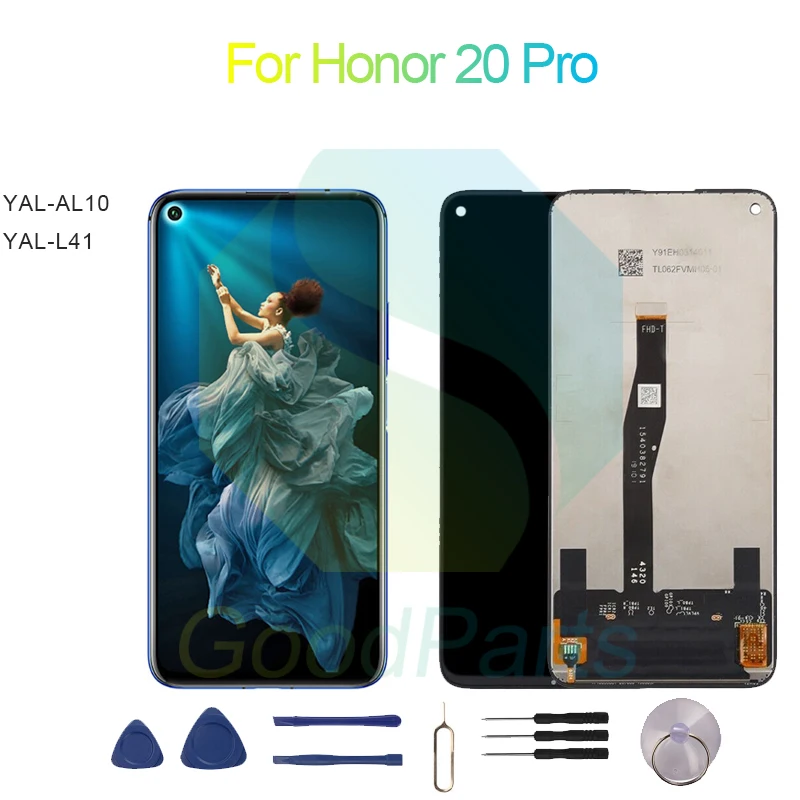 

ЖК-дисплей для Honor 20 Pro, экран 6,26 дюйма, стандартный для Honor 20 Pro, сменный сенсорный дигитайзер в сборе