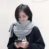 New Thick Warm Scarf for Women Pure Color Ladies Imitation Cashmere  Black Scarf Female Winter To Keeping Warm New Scarf 5